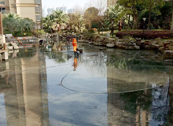 带岭景观池淤泥清理